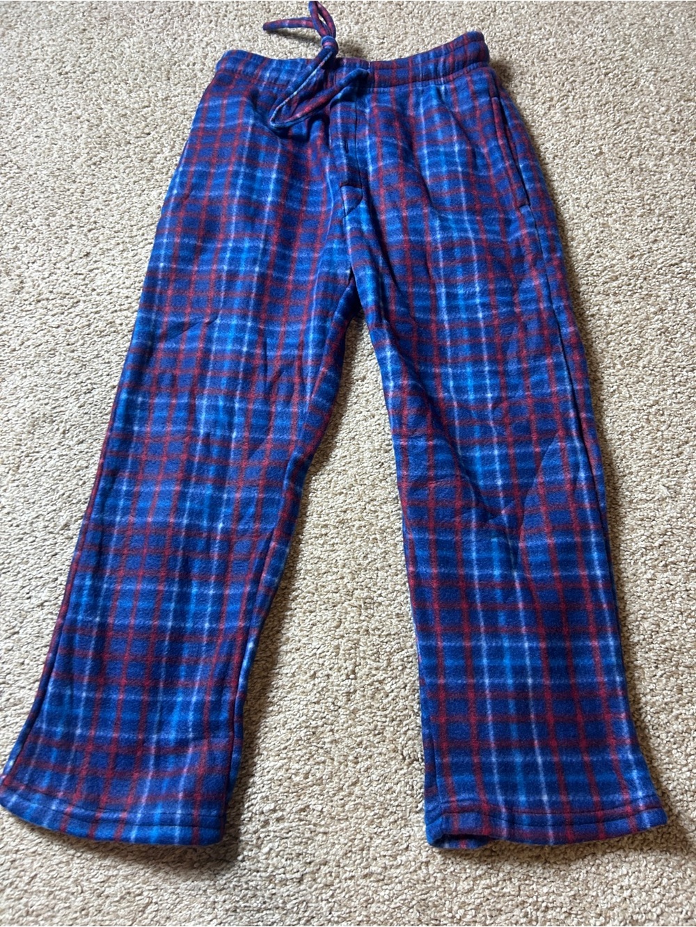 Real Essentials Boys XS Fleece Pajama Pants 3 Pack Plaid Buffalo Check Lounge PJ